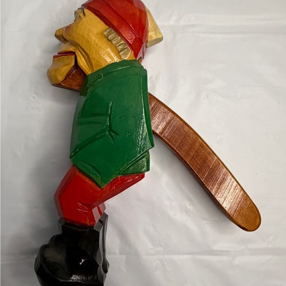 Nutcracker German Fisherman Fishing Hand Wood Carved Vintage Rare 8” - Picture 2 of 6